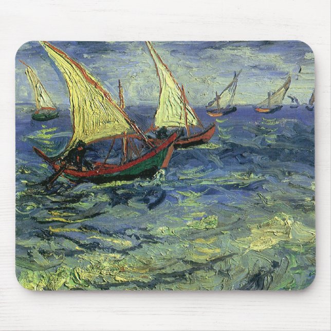 Vincent van Gogh - Seascape at Saintes Maries Mouse Pad (Front)