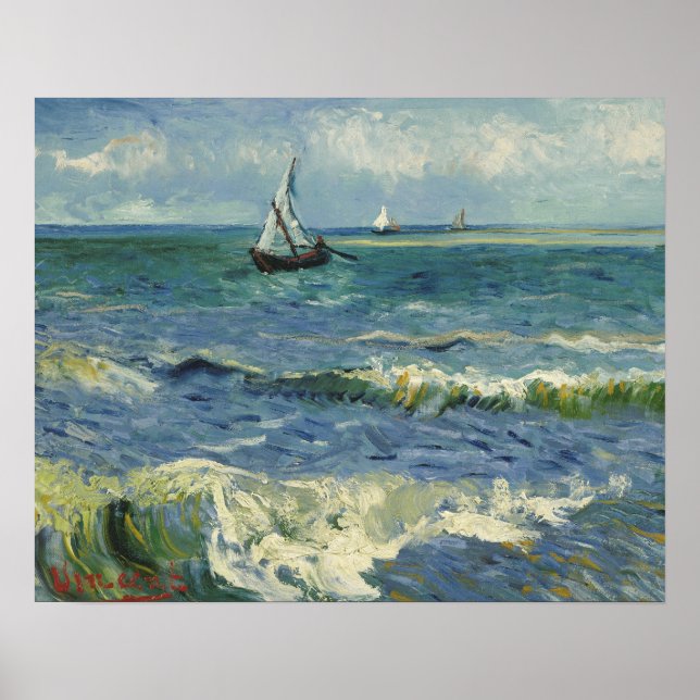 Vincent van Gogh - Seascape near Les Saintes Poster (Front)