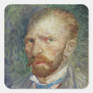 Vincent van Gogh   Self Portrait, 1887 Square Sticker