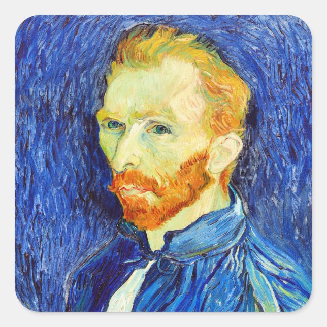 Vincent van Gogh - Self-Portrait, 1889, Square Sticker (Front)