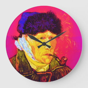 Vincent Van Gogh - Self Portrait Bandage Pop Art Large Clock