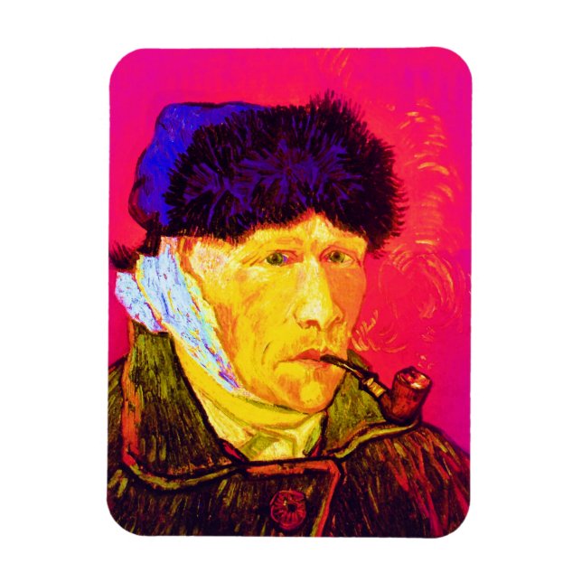 Vincent Van Gogh - Self Portrait Bandage Pop Art Magnet (Vertical)