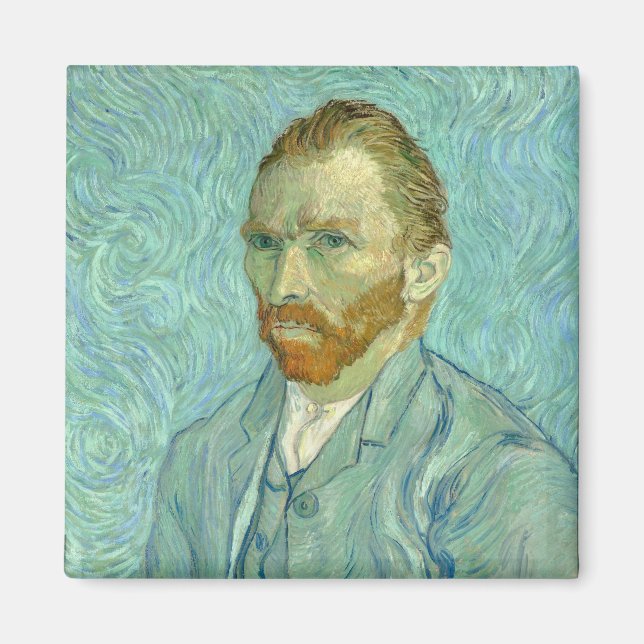Vincent Van Gogh Self Portrait Blue Background Magnet (Front)