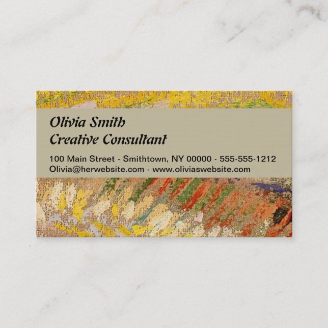 Vincent Van Gogh Self Portrait impressionist paint Business Card (Front)
