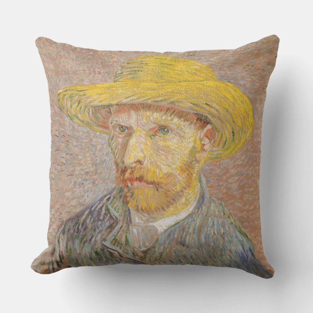 Vincent Van Gogh Self Portrait impressionist paint Cushion (Front)