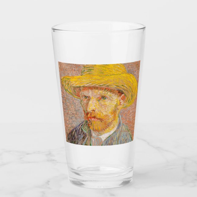 Vincent Van Gogh Self Portrait impressionist paint Glass (Front)