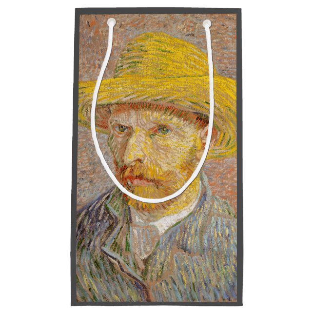 Vincent Van Gogh Self Portrait impressionist paint Small Gift Bag (Front)