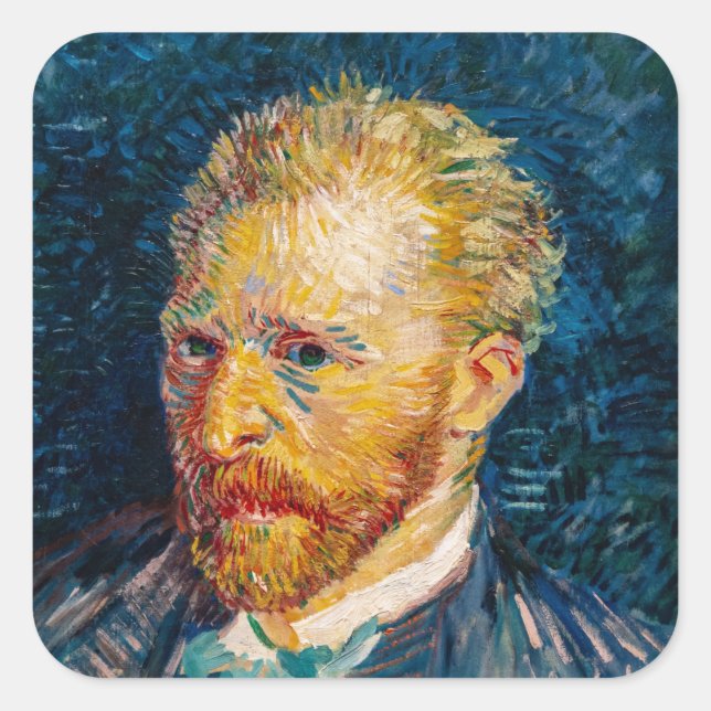 Vincent Van Gogh - Self-Portrait Square Sticker (Front)