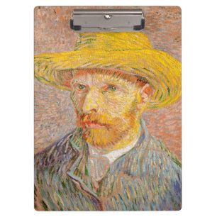 Vincent Van Gogh Self Portrait Straw Hat Clipboard