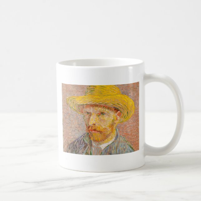 Vincent Van Gogh Self Portrait Straw Hat Coffee Mug (Right)
