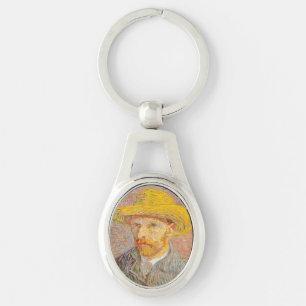 Vincent Van Gogh Self Portrait Straw Hat Key Ring