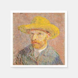 Vincent Van Gogh Self Portrait Straw Hat Napkin