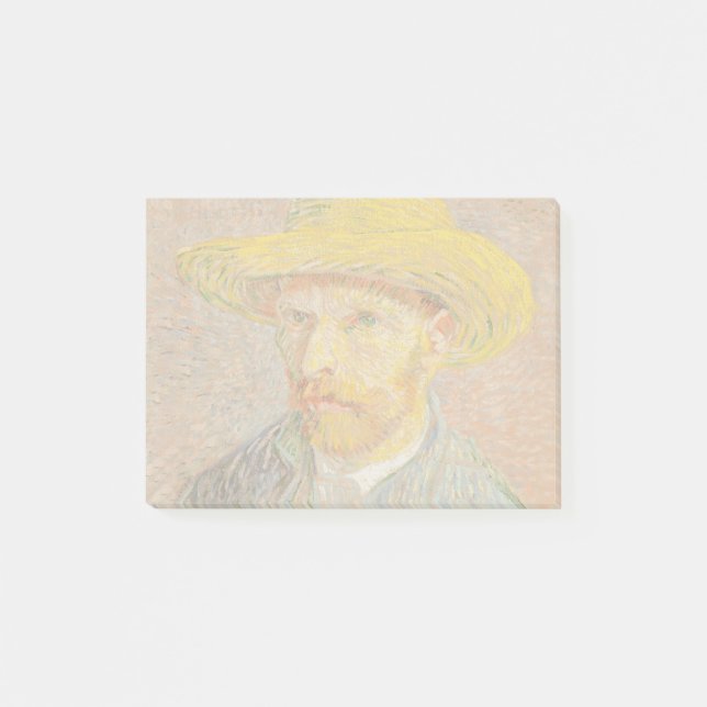 Vincent Van Gogh Self Portrait Straw Hat Post-it Notes (Front)