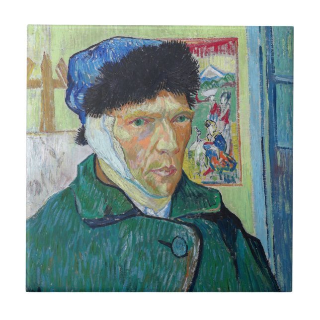 Vincent van Gogh - Self-portrait with bandaged ear Ceramic Tile (Front)