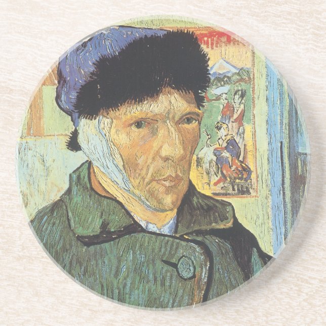 Vincent van Gogh - Self Portrait with Bandaged Ear Coaster (Front)