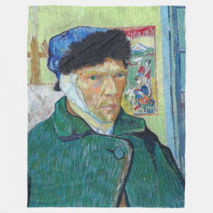 Vincent van Gogh - Self-portrait with bandaged ear Fleece Blanket