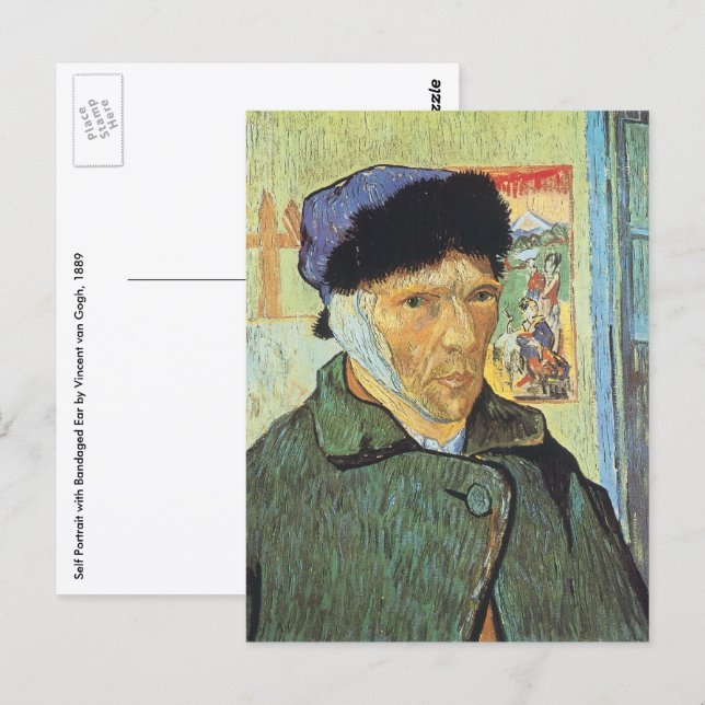 Vincent van Gogh - Self Portrait with Bandaged Ear Postcard (Front/Back)