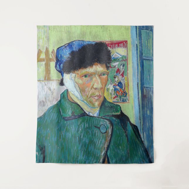 Vincent van Gogh - Self-portrait with bandaged ear Tapestry (Front)