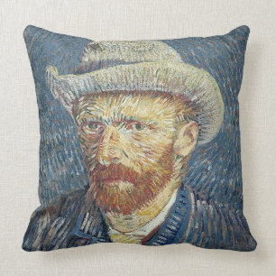 Vincent van Gogh Self Portrait with Felt Hat Cushion