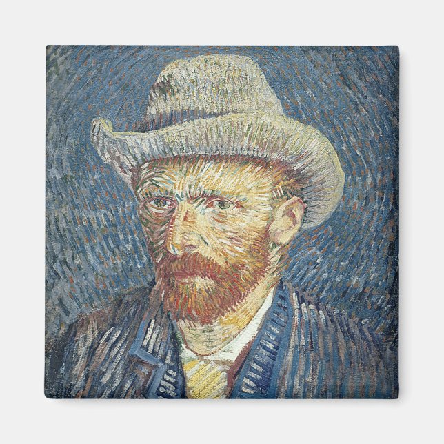 Vincent van Gogh | Self Portrait with Felt Hat Magnet (Front)
