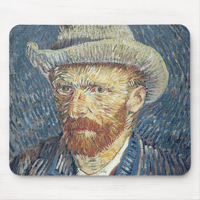 Vincent van Gogh | Self Portrait with Felt Hat Mouse Pad (Front)