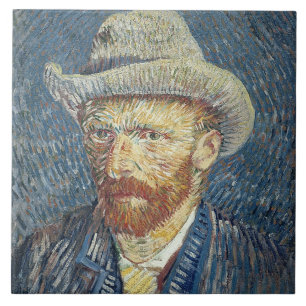 Vincent van Gogh Self Portrait with Felt Hat Tile