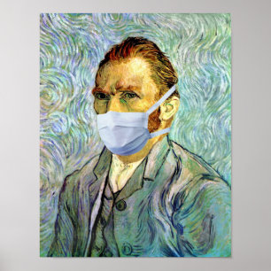 Vincent Van Gogh Self Portrait With Mask Spoof Poster