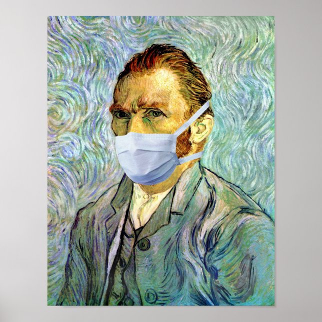 Vincent Van Gogh Self Portrait With Mask Spoof Poster (Front)