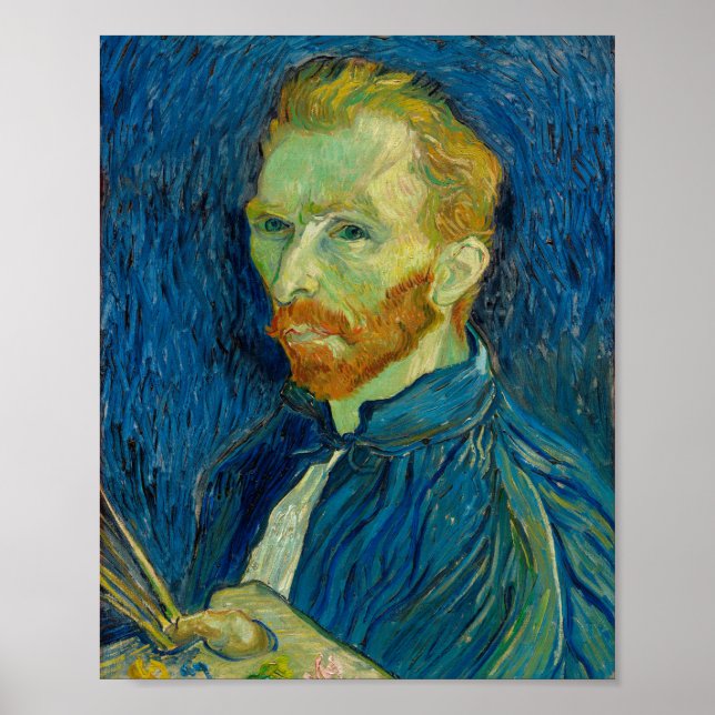 Vincent Van Gogh Self Portrait with Palette Art Poster (Front)