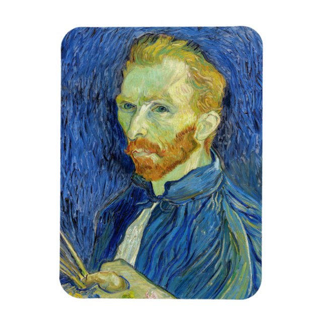 Vincent van Gogh - Self Portrait with Palette Magnet (Vertical)