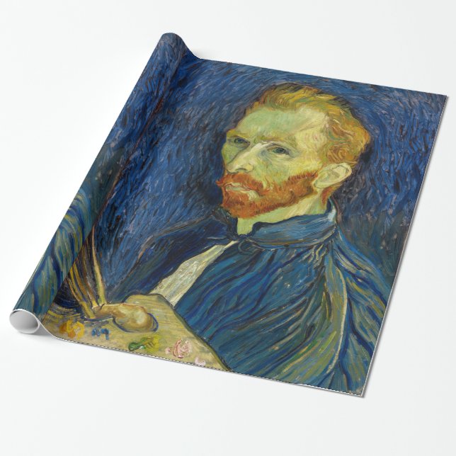 Vincent Van Gogh Self Portrait With Palette Wrapping Paper (Unrolled)