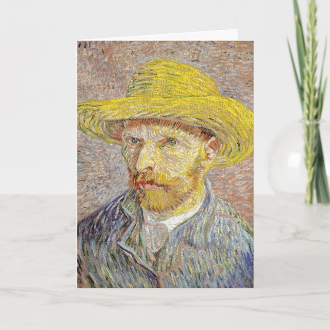 Vincent van Gogh - Self-portrait with Straw Hat Card (Front)