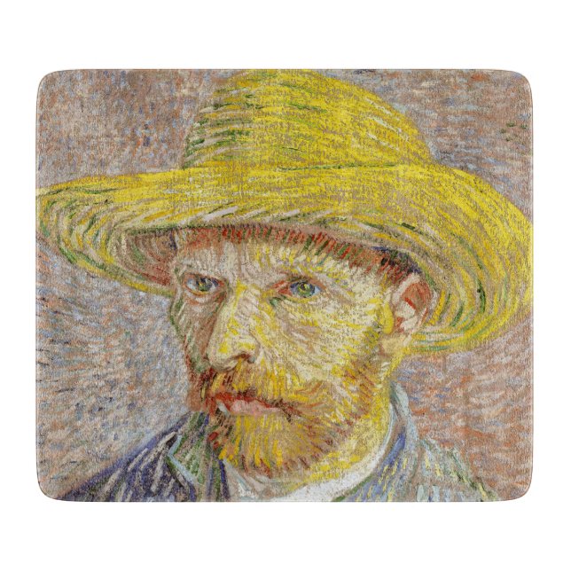 Vincent van Gogh - Self-portrait with Straw Hat Cutting Board (Front)