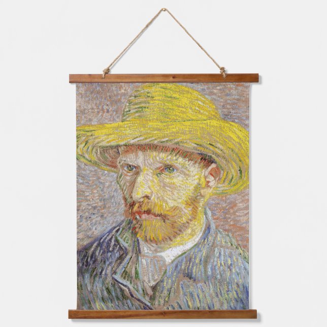 Vincent van Gogh - Self-portrait with Straw Hat Hanging Tapestry (Front)