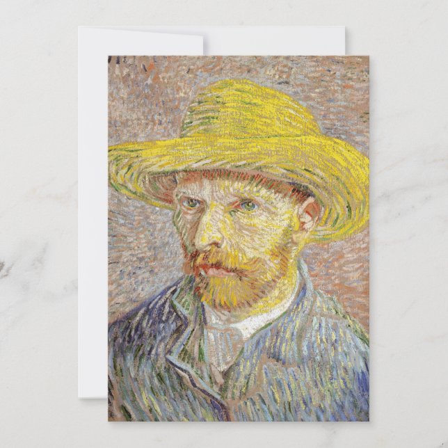 Vincent van Gogh - Self-portrait with Straw Hat Invitation (Front)