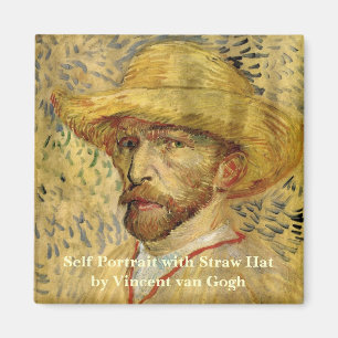 Vincent van Gogh Self Portrait with Straw Hat Magnet