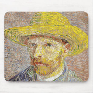 Vincent van Gogh - Self-portrait with Straw Hat Mouse Pad