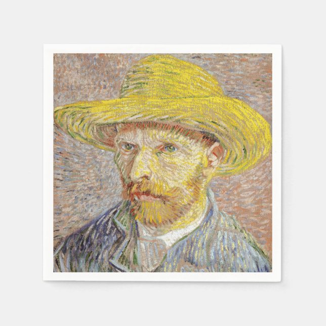 Vincent van Gogh - Self-portrait with Straw Hat Napkin (Front)