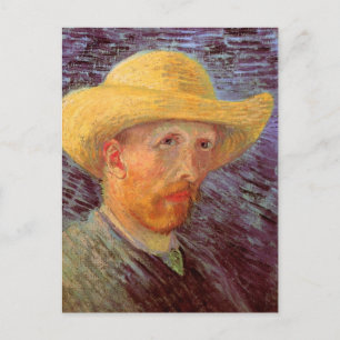 Vincent van Gogh Self Portrait with Straw Hat Postcard