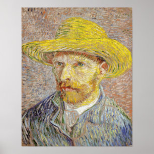 Vincent van Gogh - Self-portrait with Straw Hat Poster
