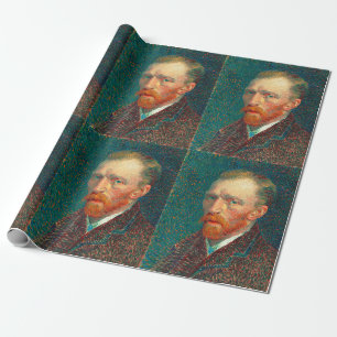 Vincent Van Gogh Self Portrait with Suit Fine Art Wrapping Paper
