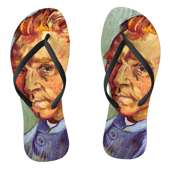 Vincent Van Gogh Self Portrait without Beard Art Thongs (Footbed)