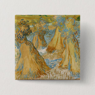 Vincent van Gogh - Sheaves of Wheat 15 Cm Square Badge