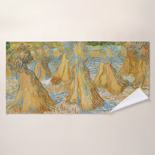 Vincent van Gogh - Sheaves of Wheat Bath Towel Set (Bath Towel)