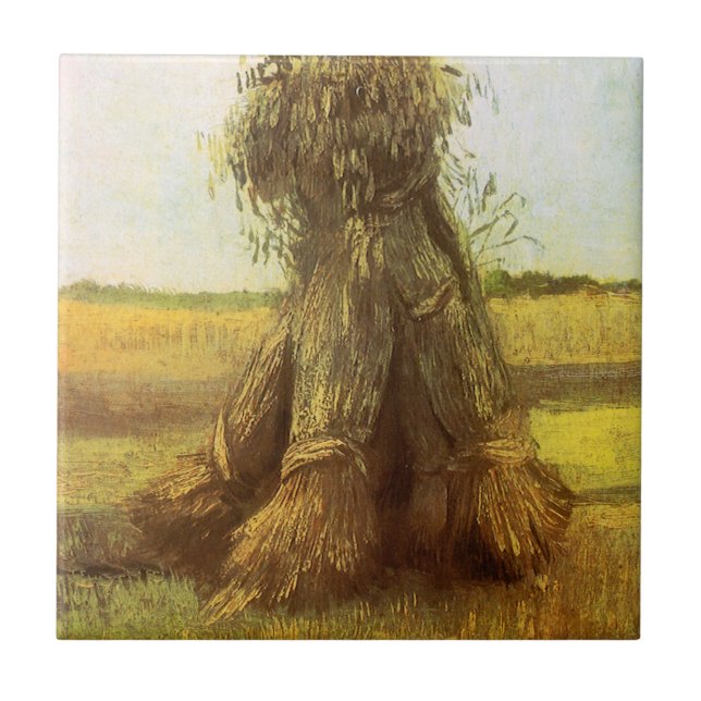 Vincent van Gogh - Sheaves of Wheat Ceramic Tile (Front)