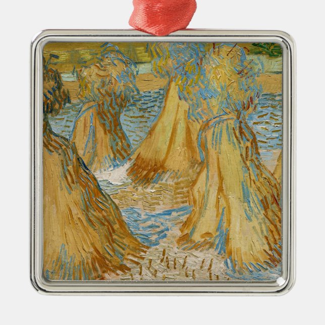 Vincent van Gogh - Sheaves of Wheat Metal Ornament (Front)