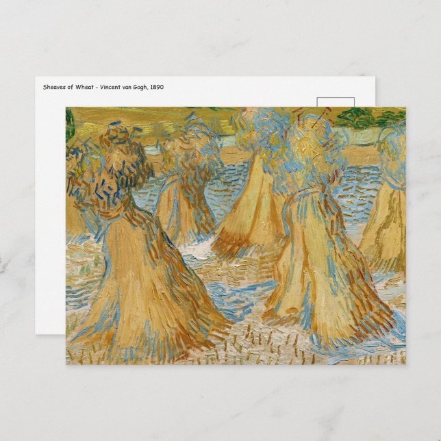 Vincent van Gogh - Sheaves of Wheat Postcard (Front/Back)