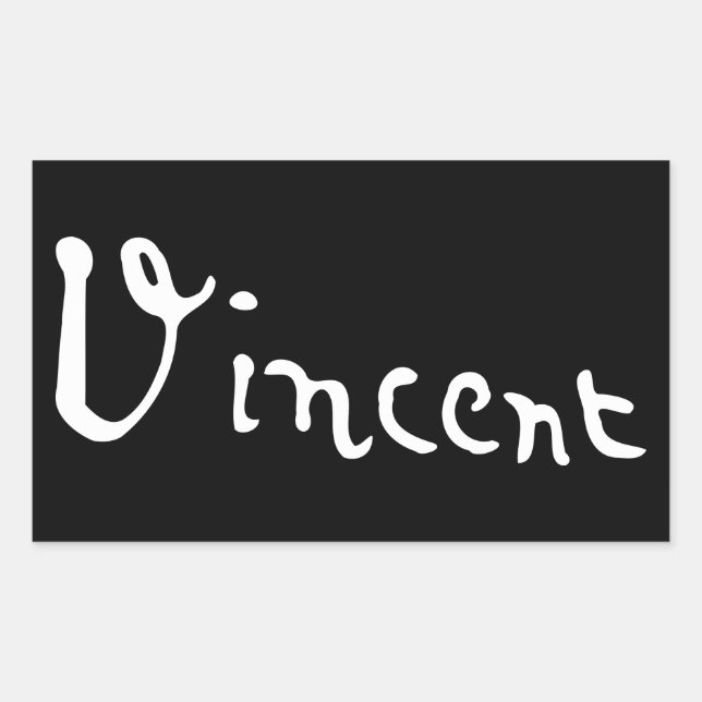 Vincent Van Gogh Signature Rectangular Sticker (Front)