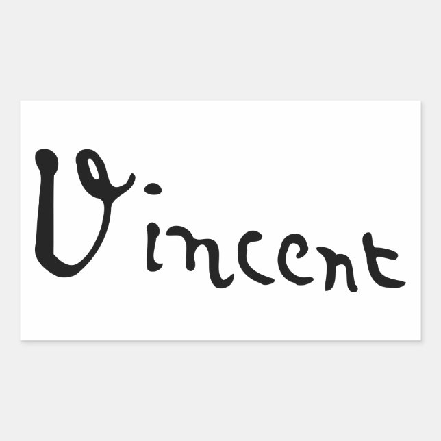 Vincent Van Gogh Signature Rectangular Sticker (Front)