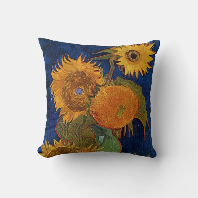 Vincent van Gogh Six Sunflowers GalleryHD Fine Art Cushion (Front)